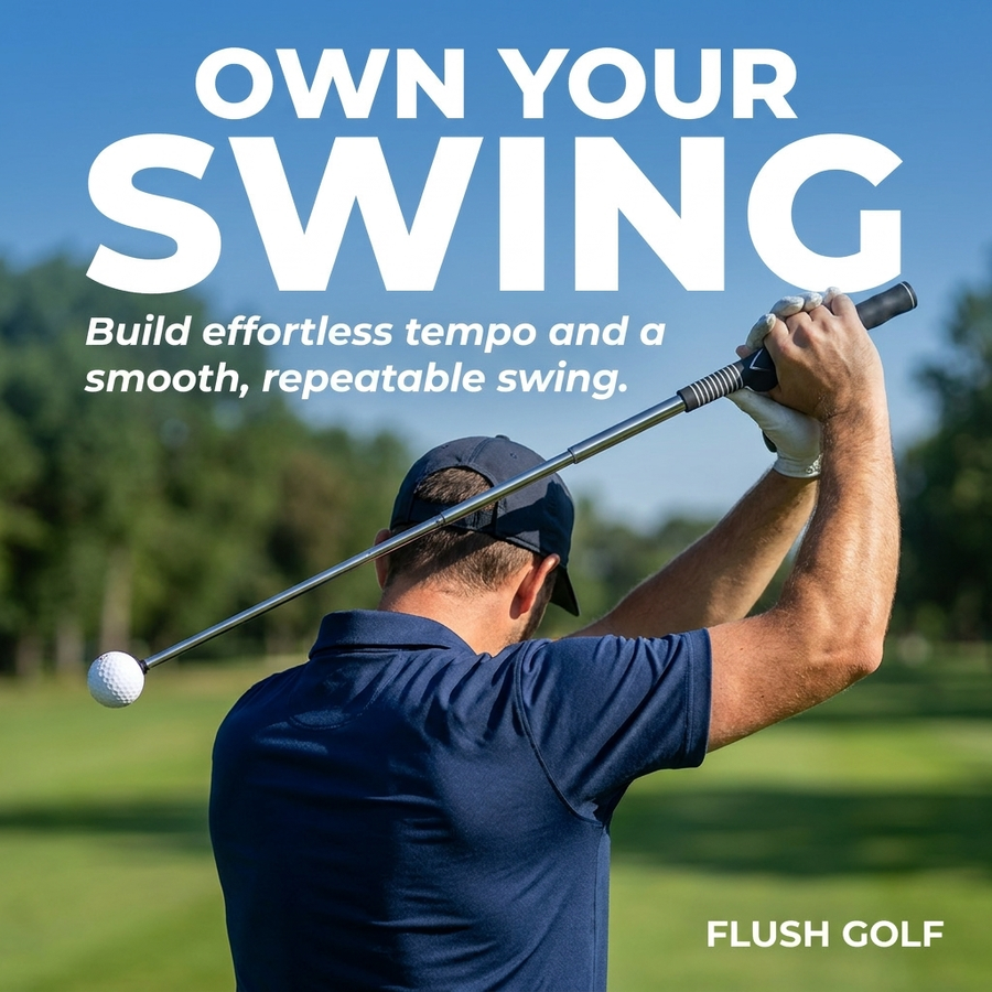 Own Your Swing - Flush Golf tempo trainer hero
