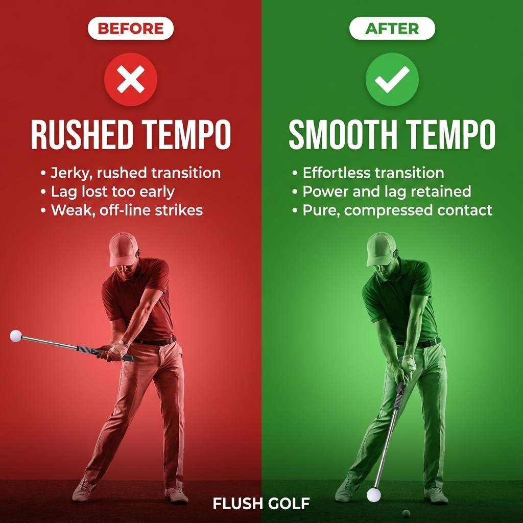 Rushed tempo vs smooth tempo before and after comparison